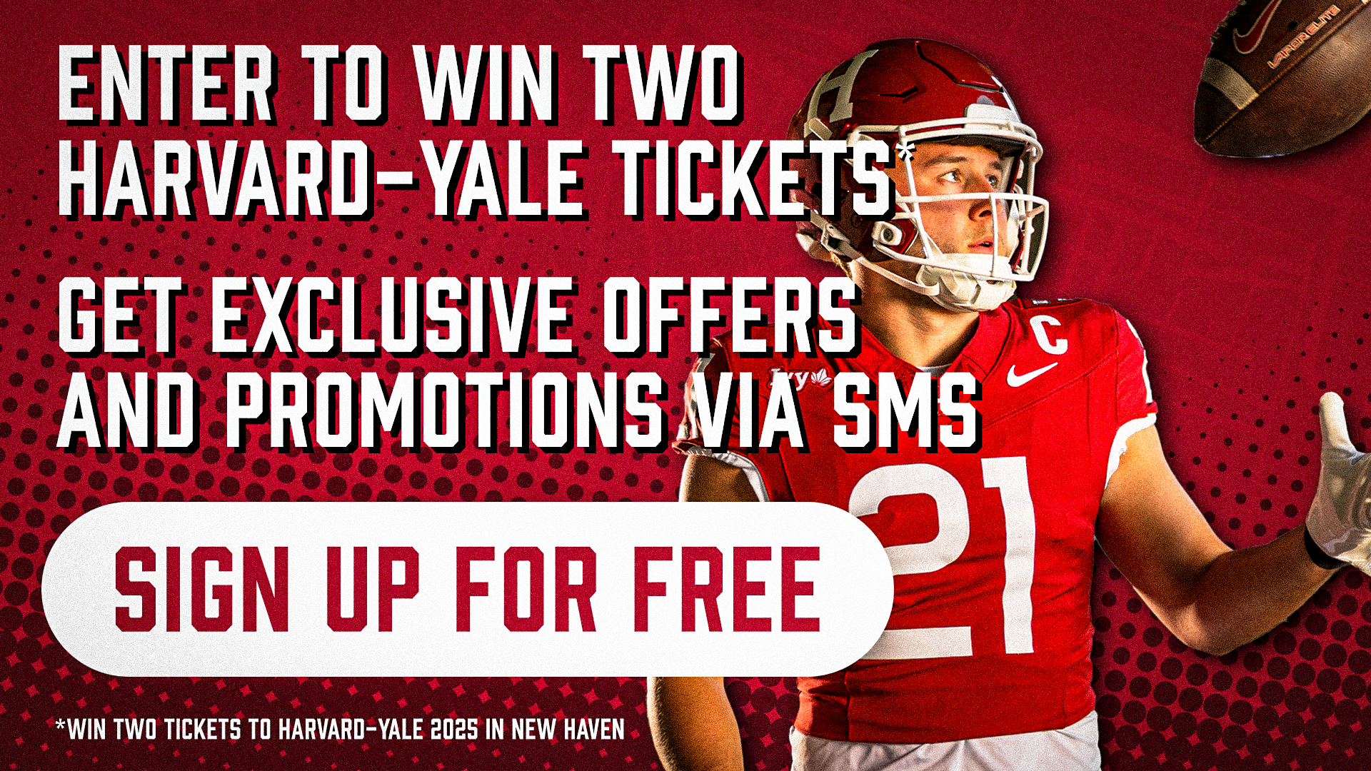 Sign up for two Harvard-Yale tickets and SMS updates
